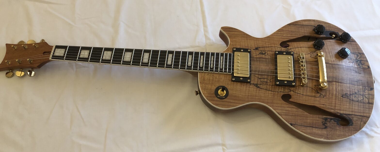 Spalted Maple LPSH Semi-Hollow Guitar Build